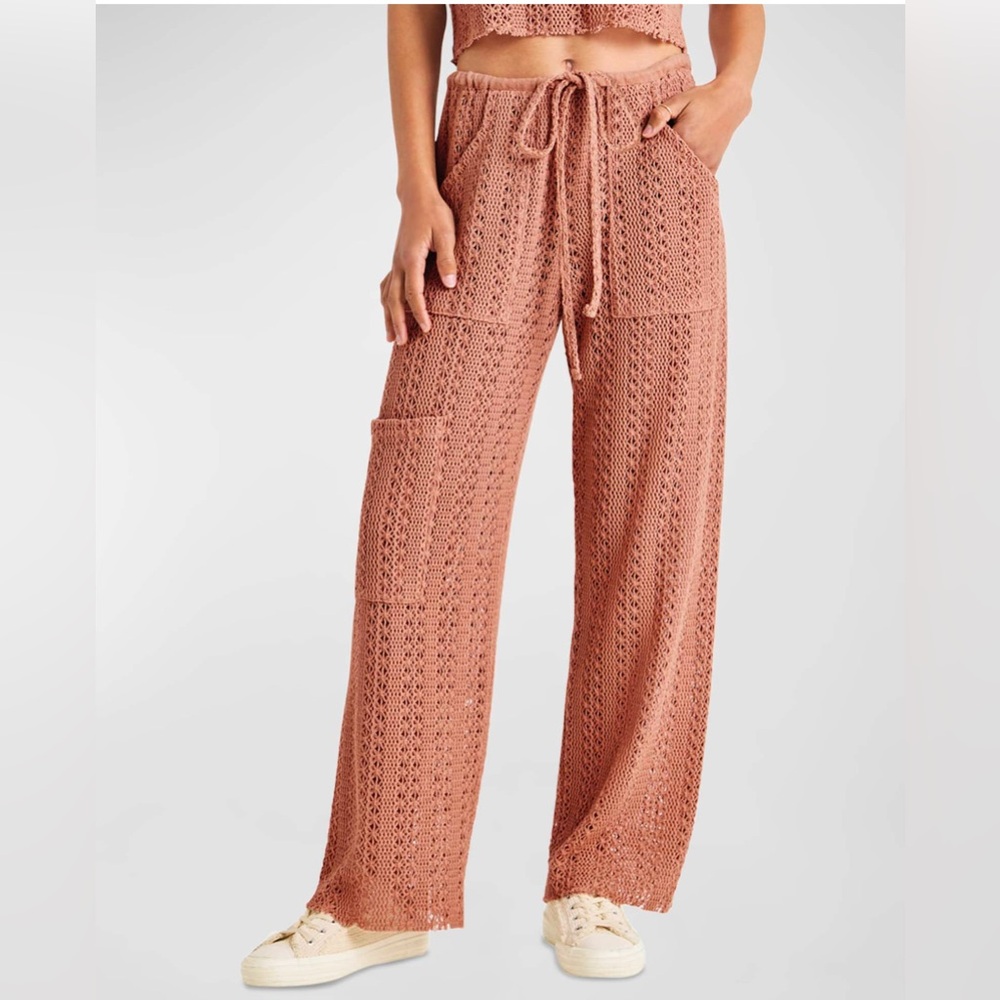 NWT Splendid Finley Crochet Cargo Beach Swim Pant Women's Sz M Resortwear Pullon